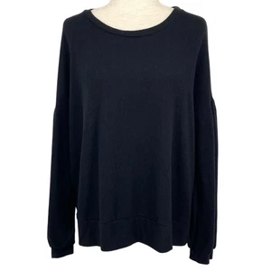 NEW EVERLEIGH Black Soft and Cozy Balloon Sleeve Sweater Size Large Casual - Picture 1 of 4