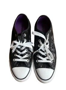 Zapatos Converse Chuck Taylor para mujer 9 lentejuelas negras con cordones bajos - Imagen 1 de 6