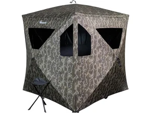 Ameristep Brickhouse Ground Blind Combo (Mossy Oak Bottomland) with Stool - Picture 1 of 6