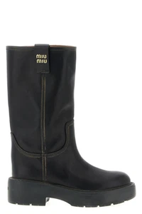 MIU MIU $1620 Black Leather Boots New & Authentic - Picture 1 of 5