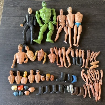 Vintage Mego Action Figures Loose Parts Lot BATMAN INCREDIBLE HULK - Image 1 of 4