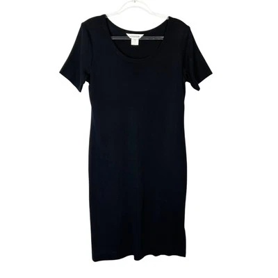 Misook Black Dress Women’s Size Medium Short Sleeve Business Casual Old Money - Image 1 of 4