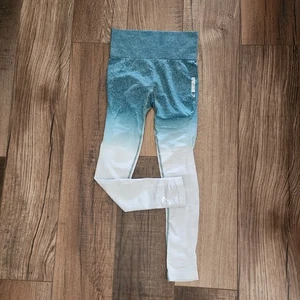 Gymshark Adapt Leggings Senza Cuciture in Ombre Verde Ghiaccio Acqua Taglia Small - Foto 1 di 8