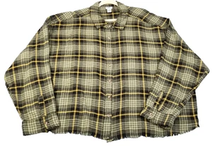 rue+ Button Up Hemd Damen 4X Mehrfarbig Kariert Langarm Fransen Saum Baumwolle - Bild 1 von 10