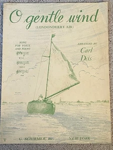 1940 O GENTLE WIND (Londonderry Air) Sheet Music for LOW Voice (Arr by Deis) - Picture 1 of 3