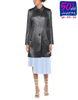 RRP €1200 BOUTIQUE MOSCHINO Techno Fabric Overcoat IT44 US10 L Textured Lame - Image 1 of 4