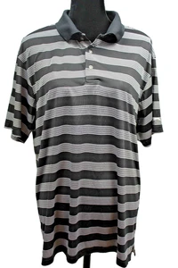 Slazenger Golf Men's Shirt Short Sleeve Leisure Size XL Striped Black White - Picture 1 of 8