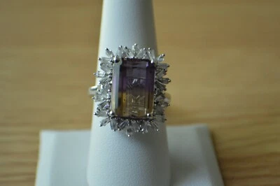 Anillo de platino/circón Anahi premium de 10,00 quilates sobre plata fina talla 8 Foto 1 de 4