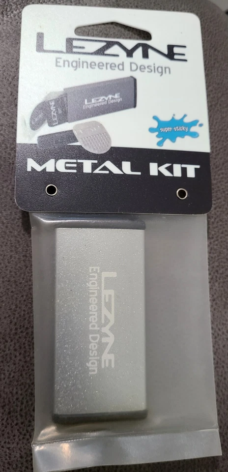 Silver Gray Grey Lezyne Bike Bicycle Metal Glueless Tube Patch Repair Kit