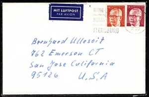 Germany Airmail Mourning Cover to the US with Flensburg Slogan Cancel Nice Item - Picture 1 of 1