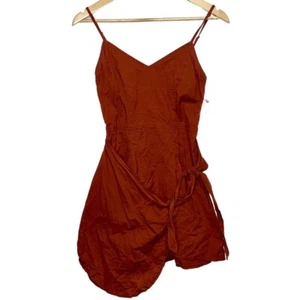 Abercrombie & Fitch Red Cotton Spaghetti Strap Wrap Mini Dress Womens Size Small - Picture 1 of 7