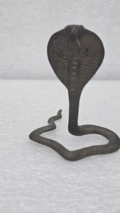 Vintage 3 inch brass KING COBRA figure ~ red eyes - Picture 1 of 8