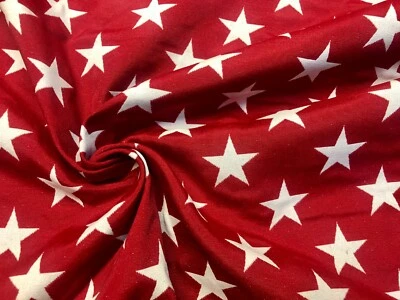 LUSHFABRIC Jacquard Double Face Sterne Gobelin Weihnachten Stoff 55" breit rot & weiß