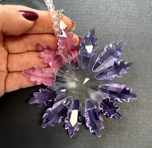 Crystal Snowflake Sun Catcher Christmas Decor Czech Bohemia Crystal Glass Gift - Picture 1 of 6