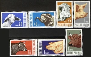 Rumänien 1962, Haustiere, Bauernhoftiere Satz postfrisch, Mi 2117-23 - Bild 1 von 1