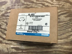 THOMAS AND BETTS HL602 90" PULL ELBOW W/ GASKET 3/4" RIGID TO  RIGID *BOX OF 5* - Picture 1 of 4