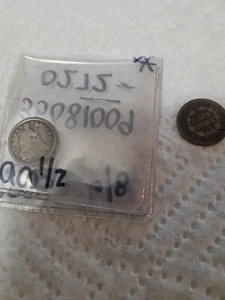 1853 o seated liberty half dime with arrows the other has no stamp - Picture 1 of 2