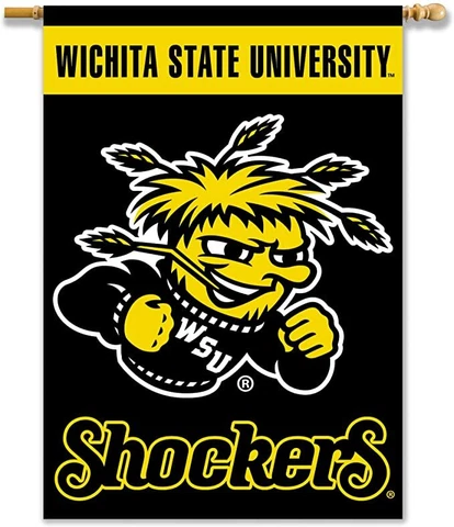 Wichita State Shockers 2-Sided Banner with Pole Sleeve, 28 x 40-Inch, Team  Loc6 Cover