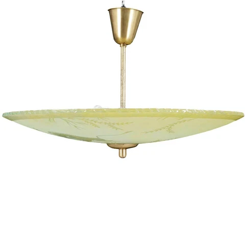 Vintage Swedish Orrefors Art Deco Glass Charging Bull Pendant Light c.1930 Cover