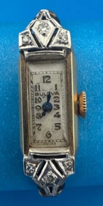 Vintage Bulova 14k Yellow Gold & Diamond Watch Swiss Made - Picture 1 of 11