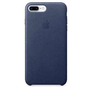 Genuine / Official Apple iPhone 7 Plus / 8 Plus Leather Case - Midnight Blue - Picture 1 of 11