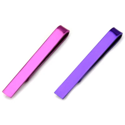 2 PCS Men’s Stainless Steel Solid Tie Clip Bar Necktie Wedding Party Jewelry - Image 1 of 4