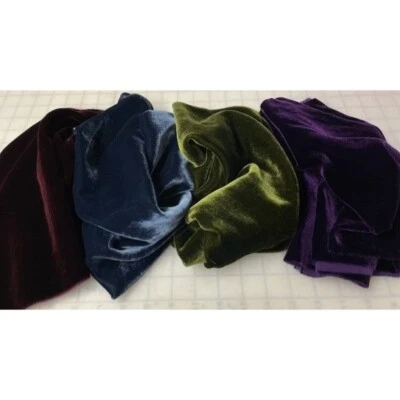 Шелк БАРХАТ викторианской драгоценности ткани образец комплект остатков лот 6 x 45» каждый - Изображение 1 из 4