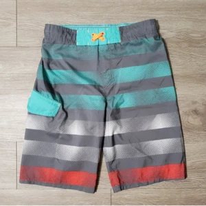 Boys Cat & Jack grey striped swim trunk shorts with pockets size XL summer  - Picture 1 of 6