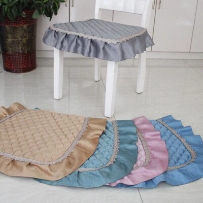 1x Almofada Acolchoada Retrô Grossa Antiderrapante Almofada de Cadeira Tapete Renda Guarnição de Babado Universal - Imagem 1 de 4