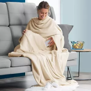 Polyester TV-Decke 170 x 200 cm cremeweiß CelinaTex offen gebraucht - Bild 1 von 2