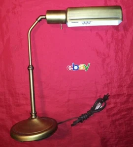 LARGE 22" ART DECO BRUSHED GOLD TONE PATINA BANKERS PIANO DESK Lamp GREAT - Picture 1 of 6