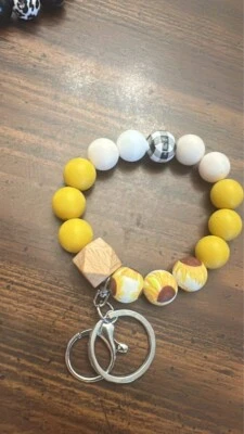 硅胶串珠腕带手链钥匙链手镯钥匙圈免提钱包礼物 — 第 1/4 张图片