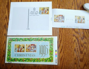 UNIQUE SRI LANKA "ONLY 12 KNOWN “PROOFS” “CHRISTMAS" S/SHEET, POSTCARD & STAMPS  - Picture 1 of 2