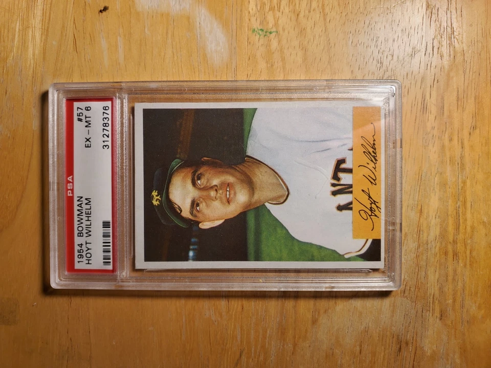 1954 Bowman Set Break  Hoyt Wilhelm #57 New York Giants PSA 6 EX-MT - Image 1 of 2