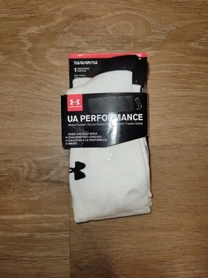 Calcetines de fútbol Under Armour UA Performance blancos negros juveniles grandes nuevos Foto 1 de 3
