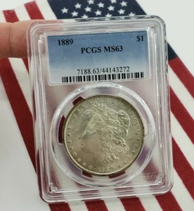 1889 PCGS MS63 Morgan Dollar Silver Coin $1 One Liberty Round Eagle Bullion - Picture 1 of 4
