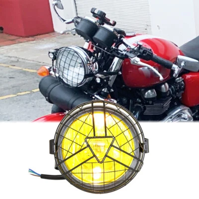 Soporte de luz antiniebla alta/baja de faros de 6,8" + rejilla de malla para Triumph Thruxton 400 900 Foto 1 de 4