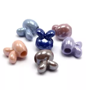 50 Mixed Color Acrylic Bunny Rabbit Head Beads 16mm With Big Hole - Picture 1 of 7