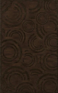Brown Transitional Loops Rings Area Rug Circles DV3 - Picture 1 of 35
