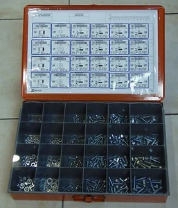 METRIC NUT, BOLT, WASHER ASSORTMENT- 520 PCS with carrying/storage case - Picture 1 of 4