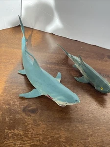 "Tiburón de goma vintage 1975 mandíbulas 8" 11"" Hong Kong gran blanco" - Imagen 1 de 9