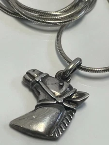 Vintage sterling silver horse pendant & 925 sterling silver chain necklace 7.64g - Picture 1 of 18