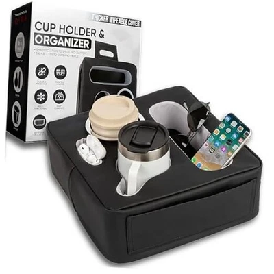 Portavasos Coche Premium - Portavasos Asiento Trasero para Negro Mate y Gris Premium Foto 1 de 4