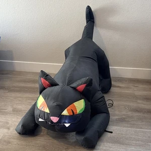 Halloween Black Cat Airblown Inflatable Blow-up 4 feet  Works Great LED Spooky - Picture 1 of 4