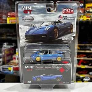 UK Stock - Mini GT 38-MJ 1:64 Pagani Huayra Roadster Blue Francia MIJO USA - Picture 1 of 6