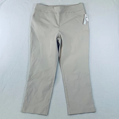 Nuevo con etiquetas Pantalones informales Talbots para mujer adelgazantes elásticos tobillo carrera beige 16 Foto 1 de 4