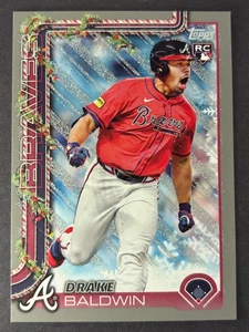 2025 Topps Holiday - Drake Baldwin #H60 - Grey Holiday Glitter - Braves (RC) ROY - Picture 1 of 2