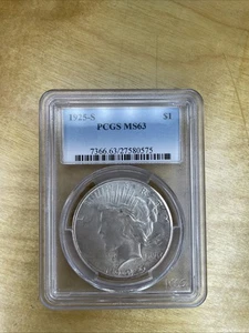 Dólar de la paz de $1 1925-S graduación profesional MS-63 - Imagen 1 de 7