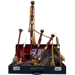 Full Size Rosewood Great Highland Bagpipe | Grey Velvet Bag + Spare Reeds - Picture 1 of 5