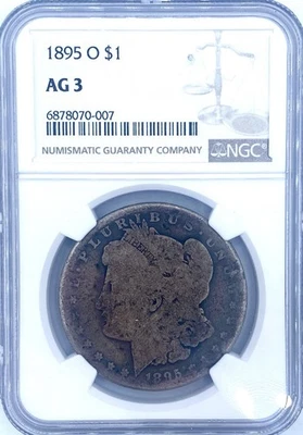 1895 O $1Morgan Silver Dollar New Orlean Mint NGC Ag 3 - Image 1 of 3